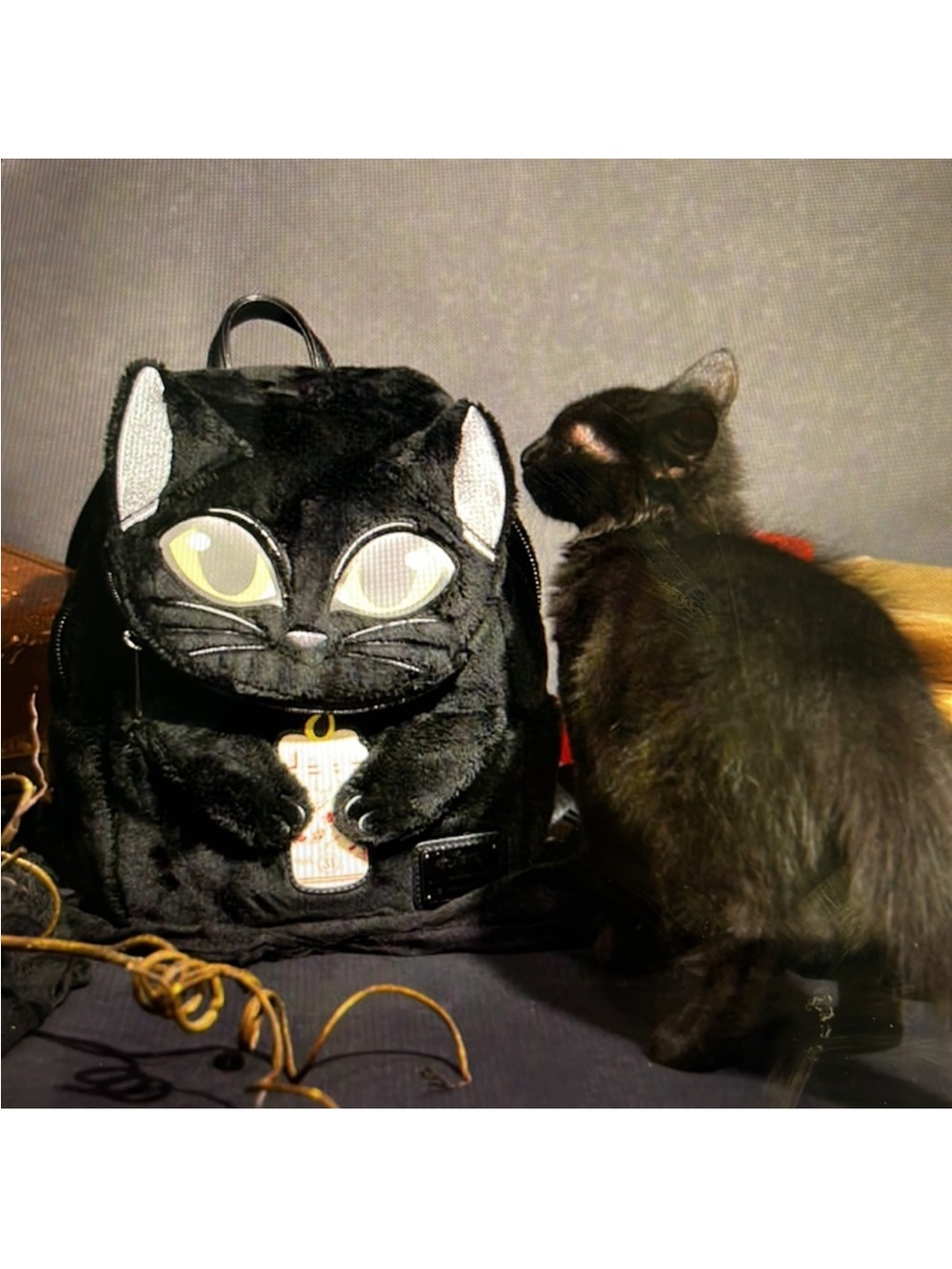 NWT Loungefly Disney Hocus Pocus Binx Plush mini backpack officially licensed.